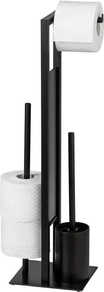 Support WC-Boy Noir 20 x 70 x 18 cm en Métal, Robuste et Gain de Place