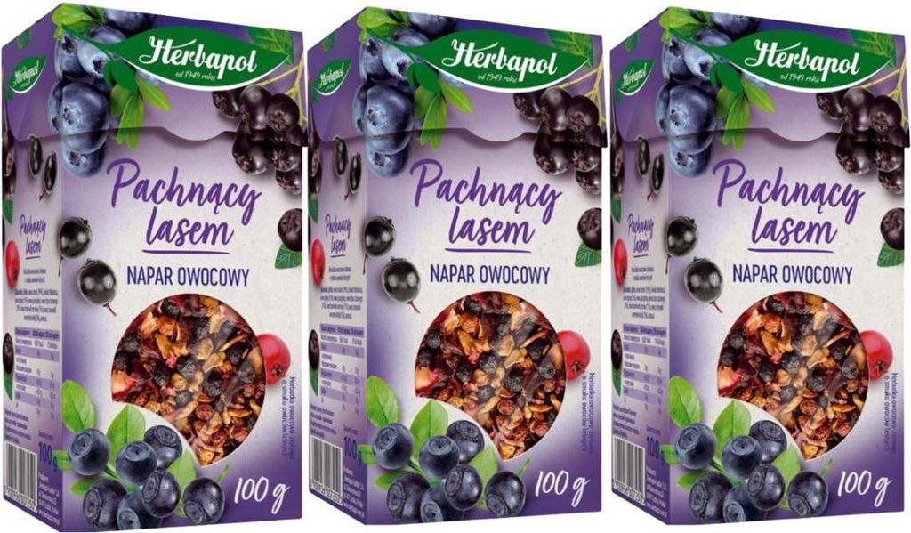Herbapol Waldfrüchte Früchtetee lose 3x 100g - loser Tee Mischung ohne Koffein