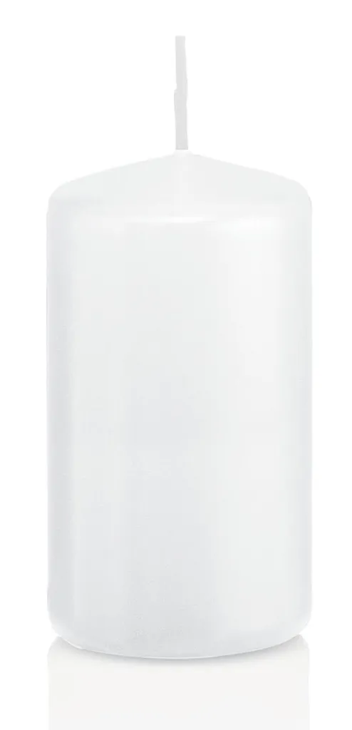Bougie cylindrique blanche longue durée 120x60 mm combustion propre