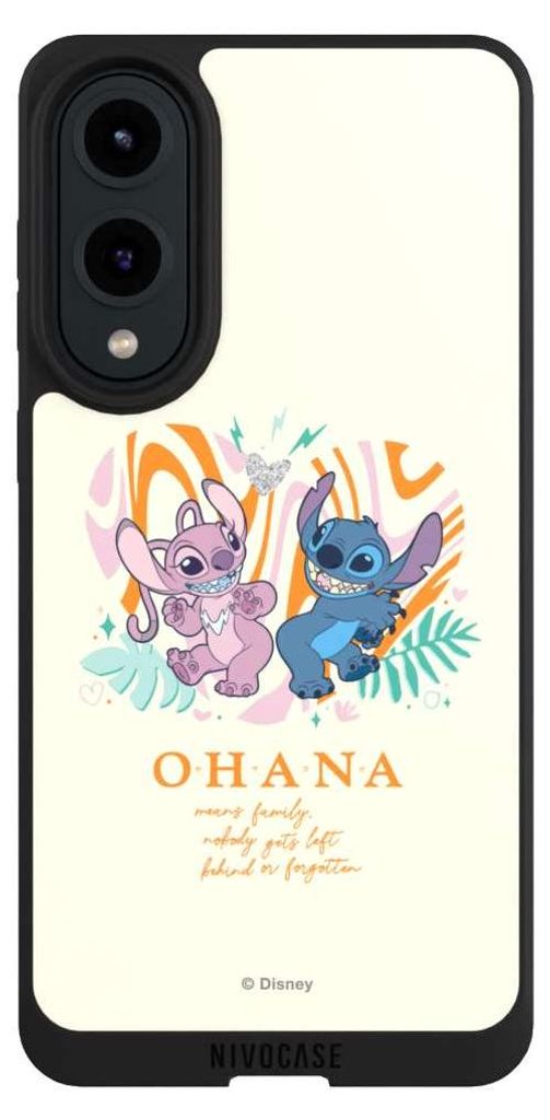 NIVOCASE Handyhülle für Samsung Galaxy S25 Edge Hülle NIVOpure Case Schwarz Disney Offizielles Lizenzprodukt Lilo & Stitch