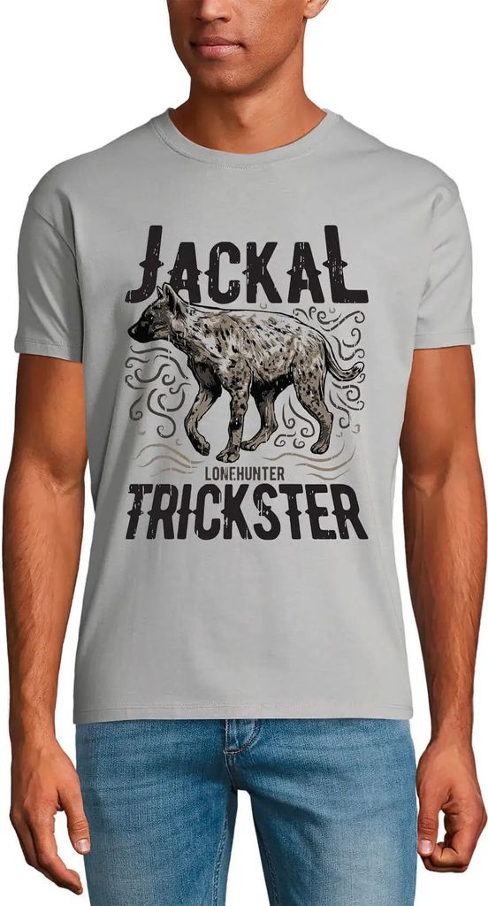 Herren Grafik T-Shirt Jackal Trickster - Lonehunter Öko-Verantwortlich Vintage Jahrgang Kurzarm Lustige Druck Geburtstag Geschenk Mann