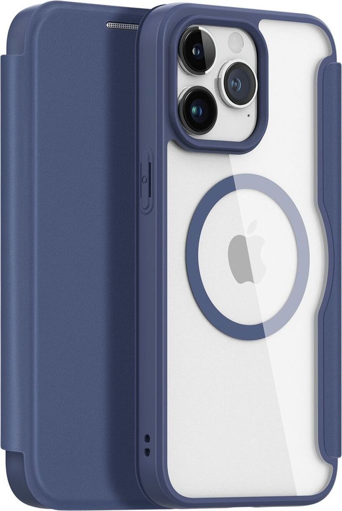 Dux Ducis Skin X Pro Magnetische Flip MagSafe Hülle kompatibel mit iPhone 15 Blau