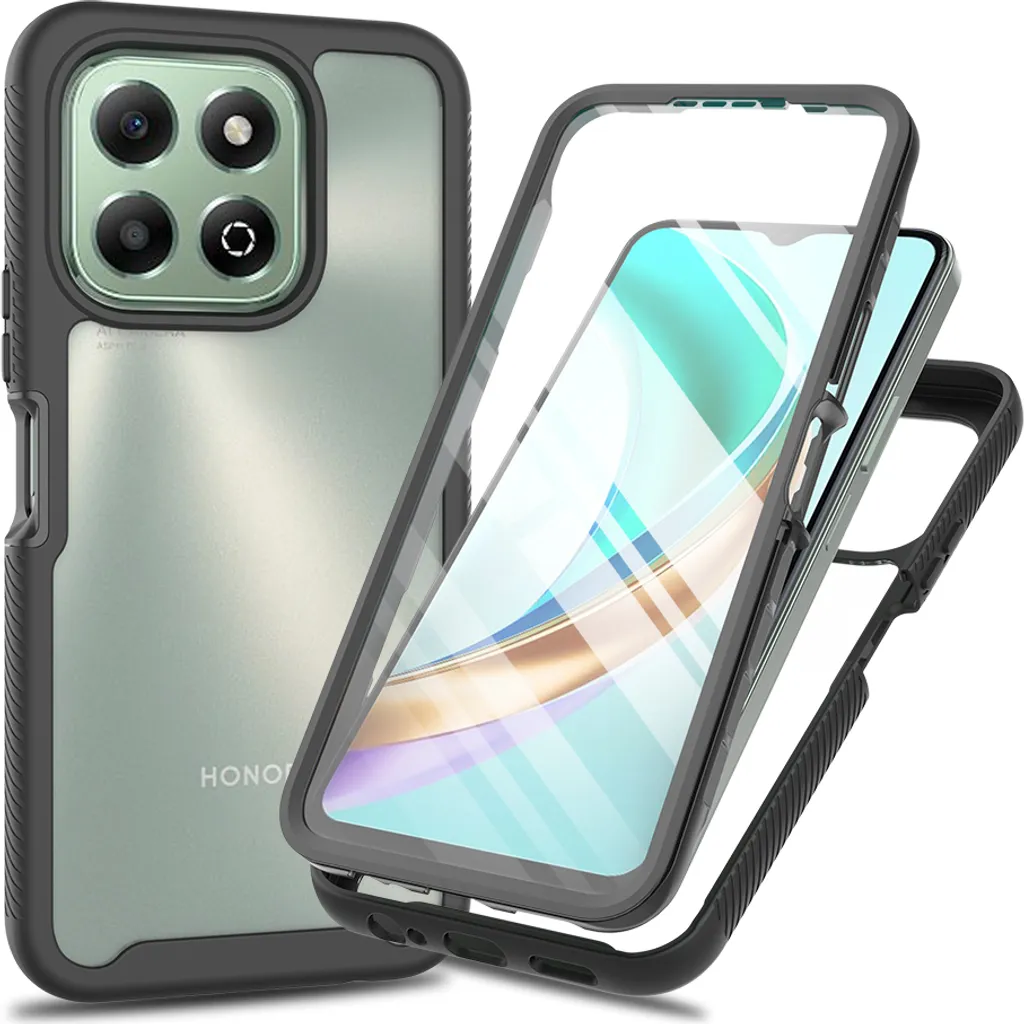 Custodia Honor X6B: Protezione 360 Gradi con Vetro Integrato Nero