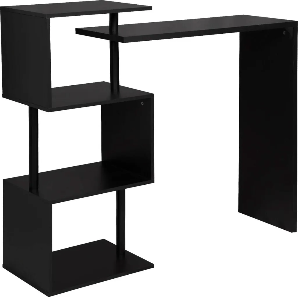 Table de bar en bois MDF noir ultra résistante charge max 100 kg 100 cm