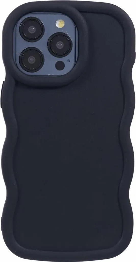 Custodia Phonesta Wavy iPhone 15 Pro - Silicone Nero Anti-Fingerprint