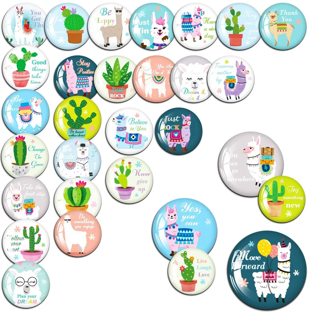Aimants frigo puissants pour fixer vos notes - Pack 30 Magnets Alpaga
