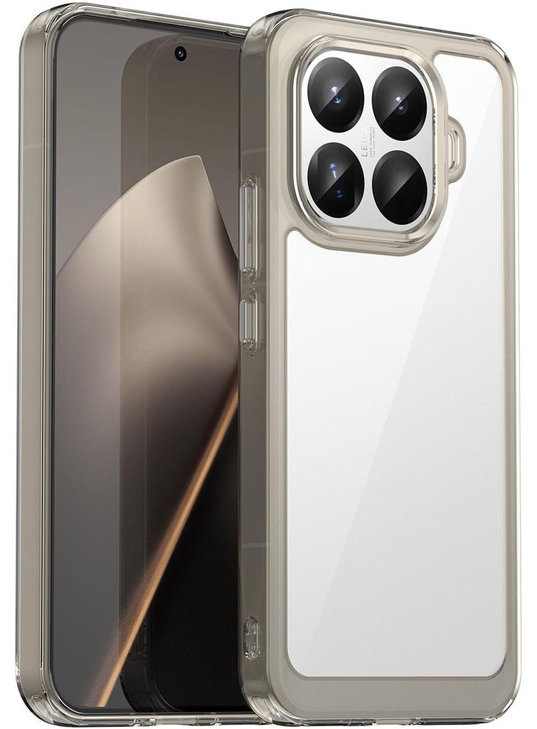 Hülle für Xiaomi 15T Pro, Klar Rückseite Stoßfeste TPU Silikon Bumper Schutzhülle Grau
