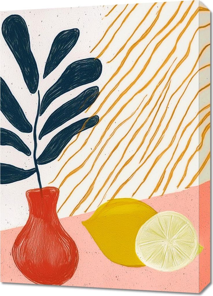 Bild 50x70cm Minimalistische Vase, Skandinavischer Stil, Boho