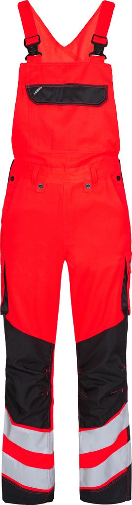 F. Engel Safety Light Latzhose, Rot/Schwarz, Gr. 46