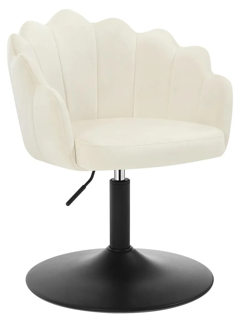 Chaise de maquillage velours crème - Hauteur réglable et pivotante - 78,5cm