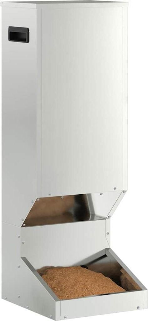 vidaXL Rehfütterer Silber 28 x 30 x 80 cm Verzinkter Stahl Produktbild 