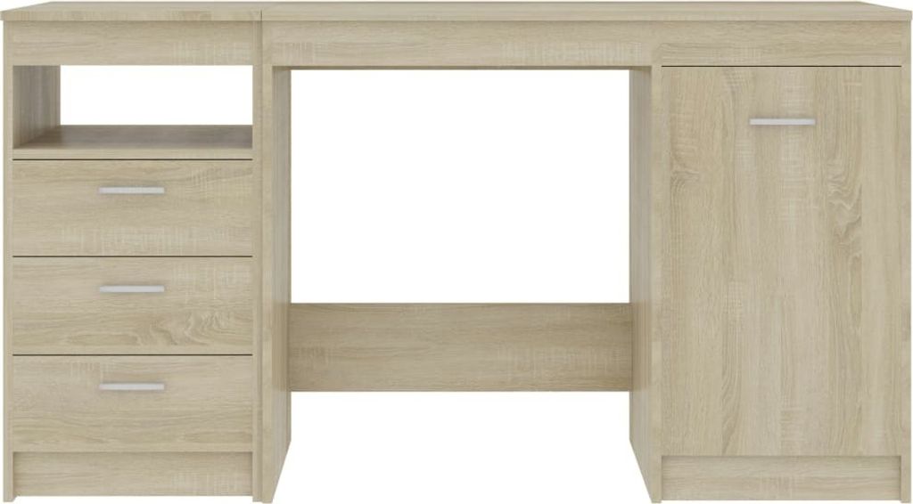 Bureau, 140 x 76 x 50 cm, spaanplaat, met veel opbergruimte Productafbeelding 