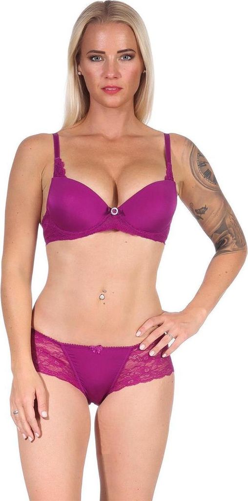 Push-up-BH mit Panty Set, Violett 75 Cup C