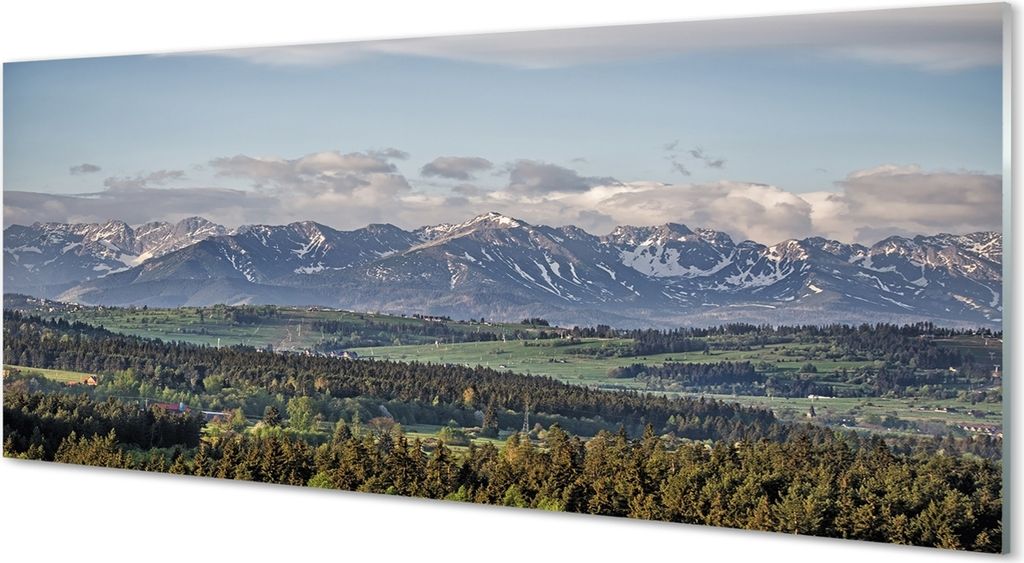 Glasbilder 125x50 Wandkunst Berge
