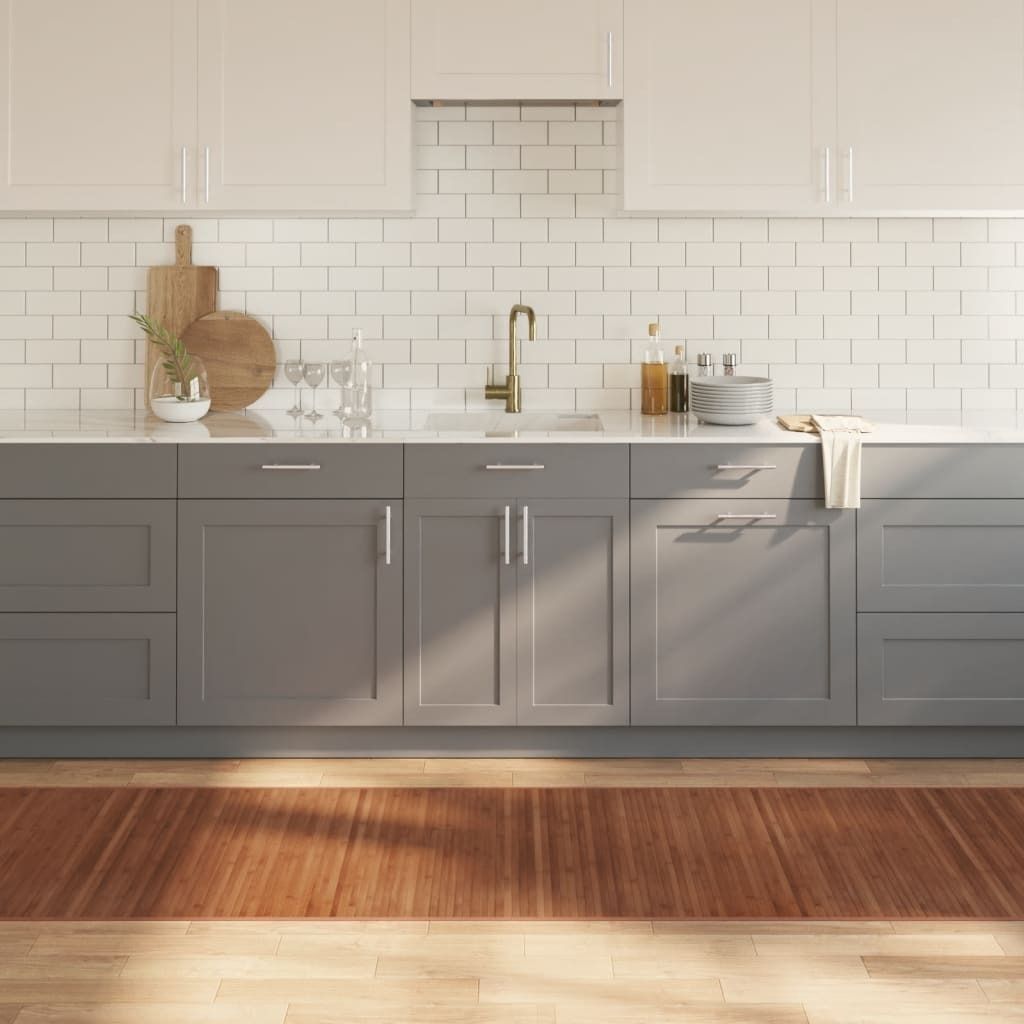Möbel Teppich Rechteckig Braun 80x400 cm Bambus - Designerteppiche 376920