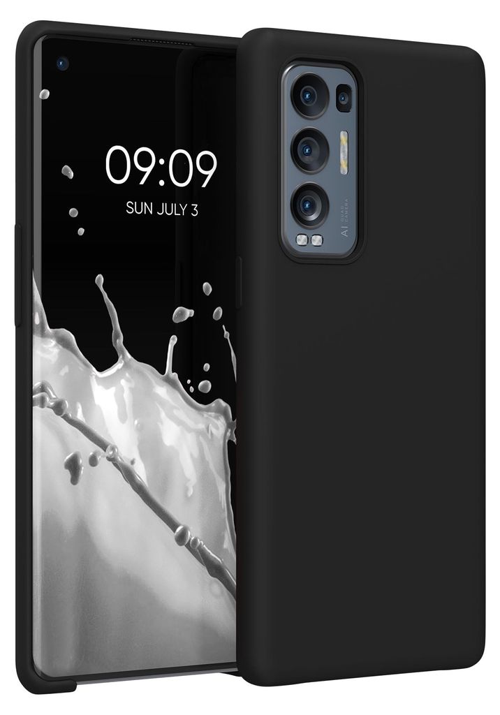 kwmobile Handyhülle für Oppo Find X3 Neo Hülle - Case Silikon - Kabelloses Laden - Schutzhülle Cover in Schwarz