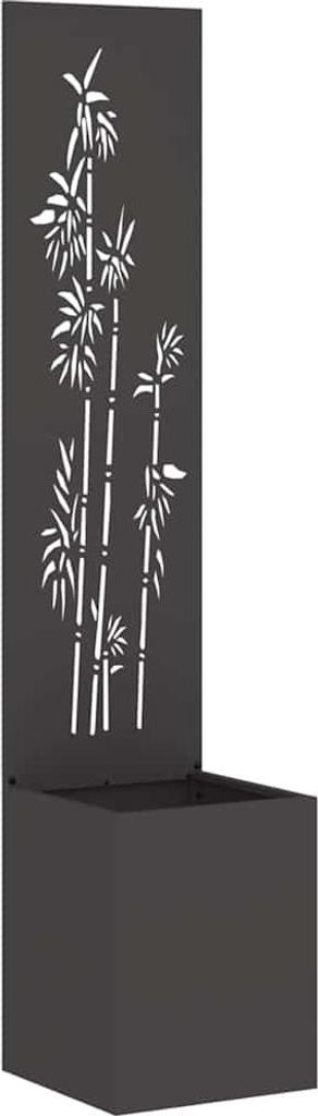 vidaXL Garten Sichtschutz-Leinwand Floral Schwarz 32 x 32 x 150 cm