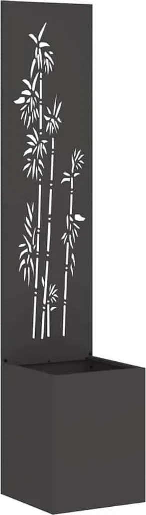 Pannello Frangivista vidaXL Floral Nero 32x150cm - Estetica Acciaio