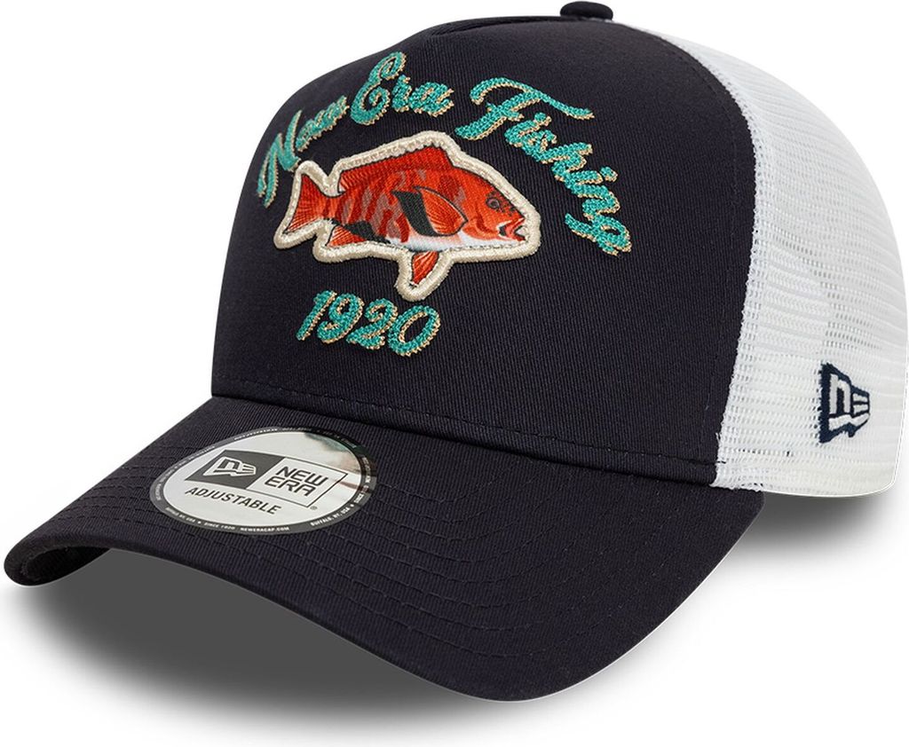 New Era A-Frame Mesh Trucker Cap - FISHING 1920 navy