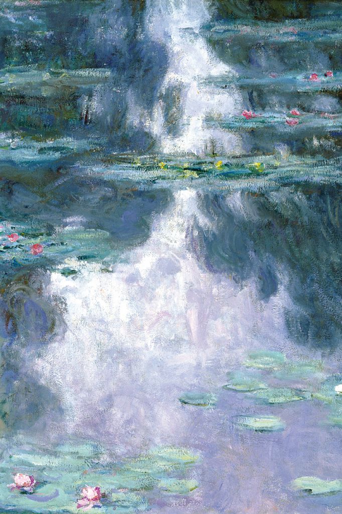 Claude Monet Kunstdruck Bild - Seerosen, 1907 (dunkelblau) (180 x 120 cm)