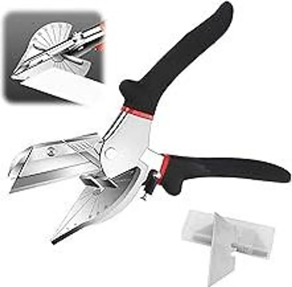Forbici per tagli obliqui, forbici angolari con 2 lame di ricambio, forbici angolari per canaline elettriche Precise, multiangolari, regolabili da 45 a 135 per il taglio di legno, plastica e PVC