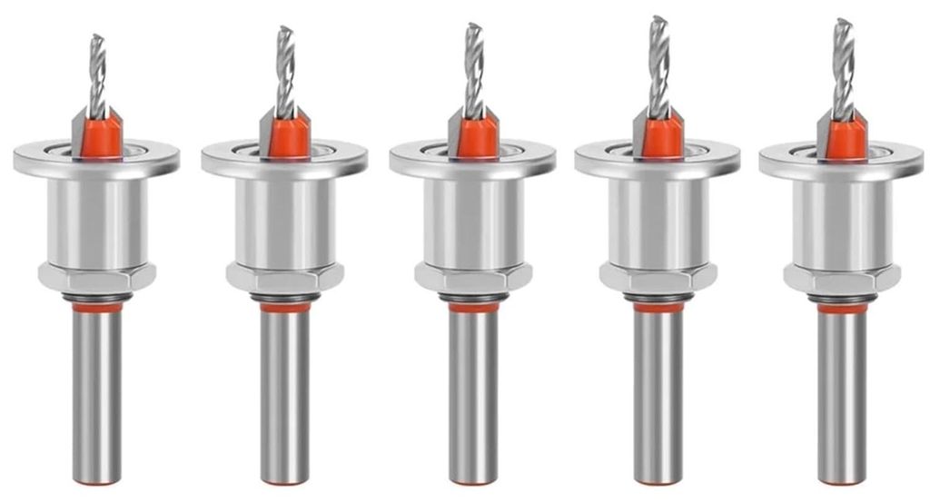 Satz von 5 verstellbaren Fräsern, 8 mm Schaft, vierschneidiger Hartmetallfräser, für Holzbearbeitungsmaschinen.