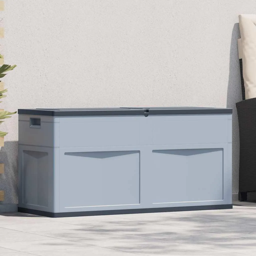 Coffre de Rangement 320L Gris Noir - Solution Étanche pour Coussins