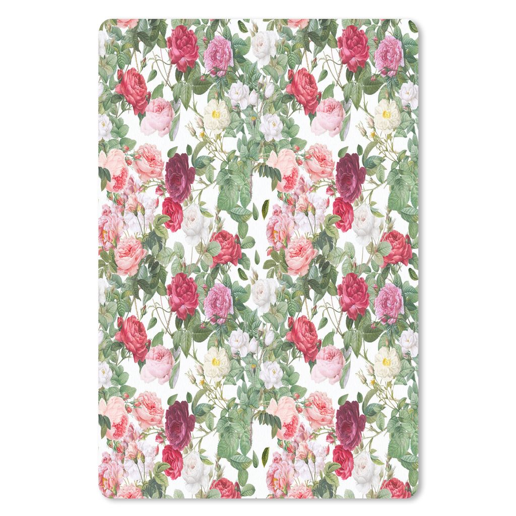 MuchoWow Mauspad Mousepad Blumen - Vintage - Rosen 18x27 cm - Mousepads - Maus Mat - Pad - Mausunterlage