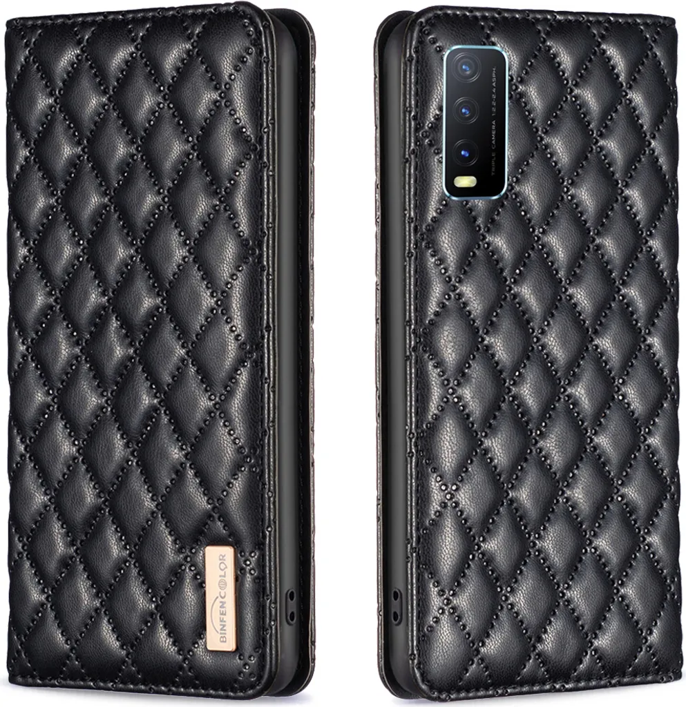 Custodia per VIVO Y20, elegante custodia in pelle flip con slot per schede e supporto per VIVO Y20 nero