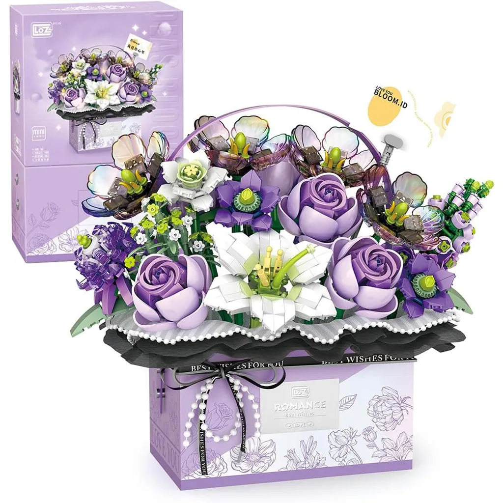 Objet Déco Kit Fleurs à Construire - Rose Violet 1179 Pièces