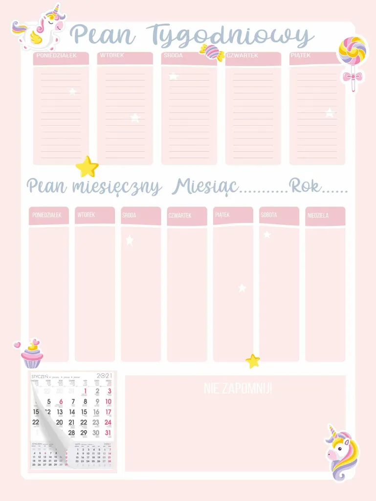 Calendario Magnetico Frigo XXL - Planner Mensile e Settimanale Grande