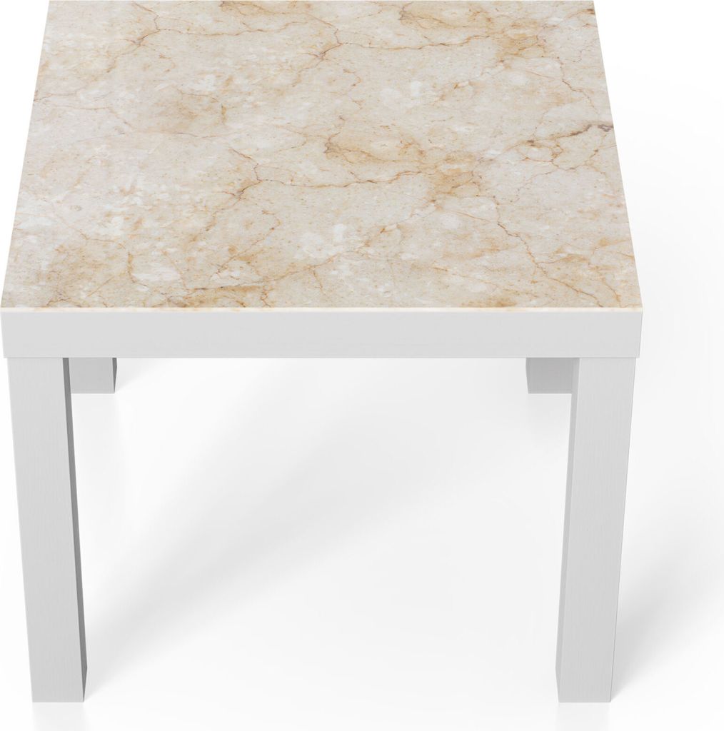 DEQORI Couchtisch 55x55 cm Weiß 'Miteinander verschmolzen' Glas Beistelltisch