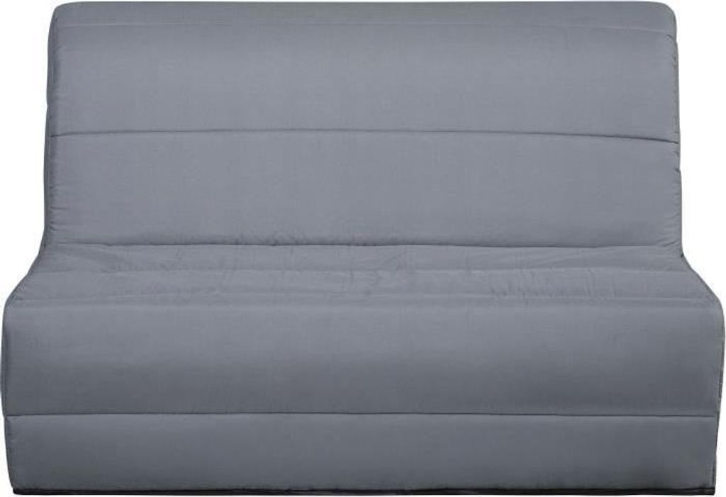 BZ DUNLOPILLO umwandelbare Bank - 2 Plätze - Grauer Stoff - L 140 x H 94 x T 55 cm - PEARL