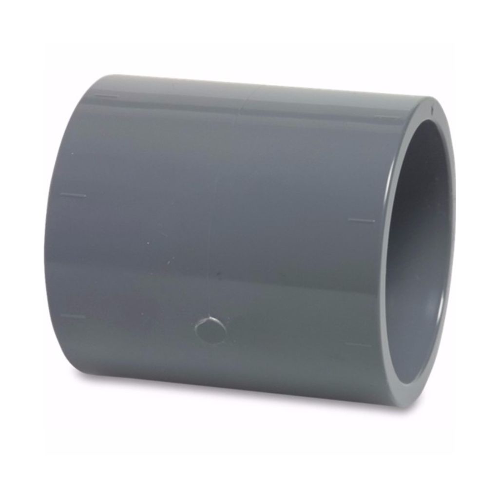 Mega Muffe PVC-U 25 mm Klebemuffe 16 bar, grau Produktbild 