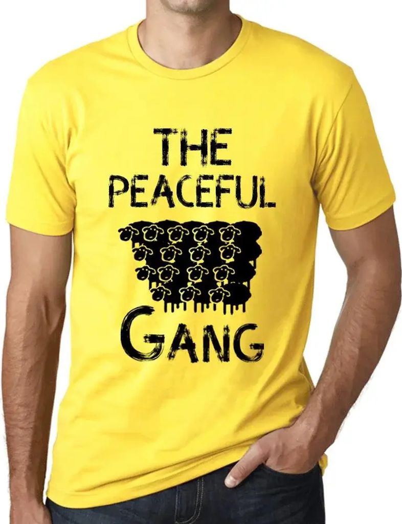 Herren Grafik T-Shirt Die friedliche Bande – The Peaceful Gang – Öko-Verantwortlich Vintage Jahrgang Kurzarm Lustige Druck Geburtstag Geschenk...