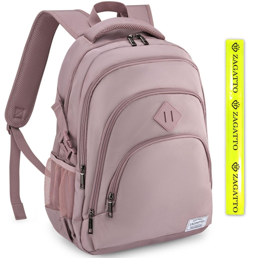 Zagatto City Rucksack Damen für Arbeit und Schule für 17" Laptop 31L Rosa ZG1008
