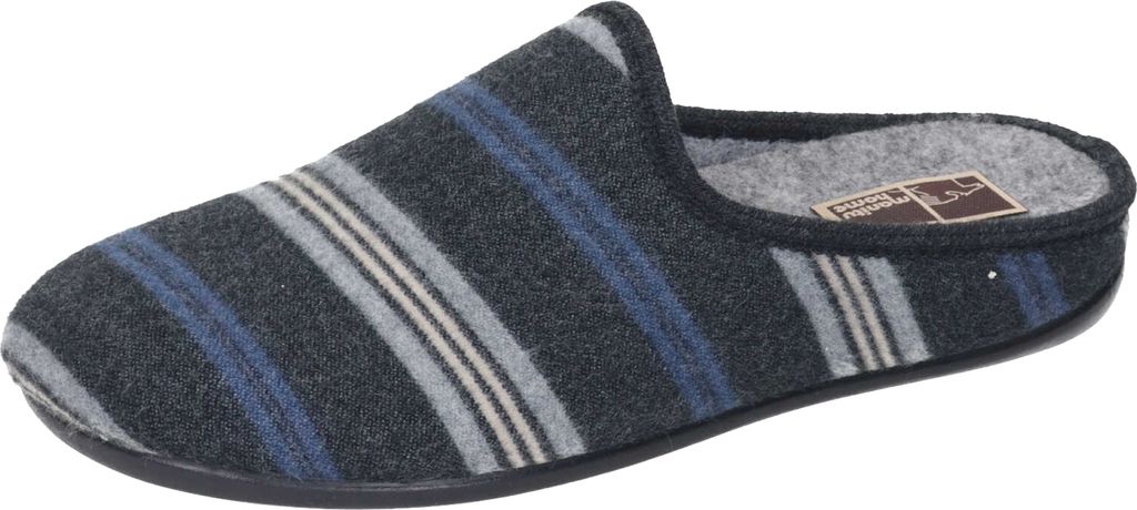 Manitu Herren Schuhe Pantoffeln Hausschuhe Filz 220011, Größe:44 EU, Farbe:Blau