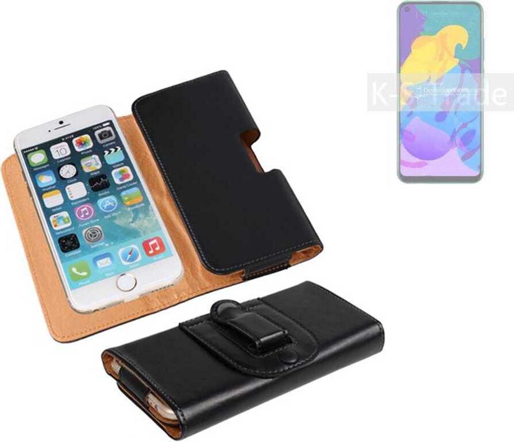K-S-Trade Schützhülle Handyhülle kompatibel mit Huawei Honor Play 4T Holster Gürtel Tasche Schutzhülle Handy-Tasche Smartphone Case Seitentasche