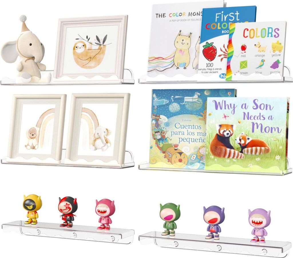 Scaffale a muro Scaffale per libri per bambini in acrilico Immagine del prodotto 
