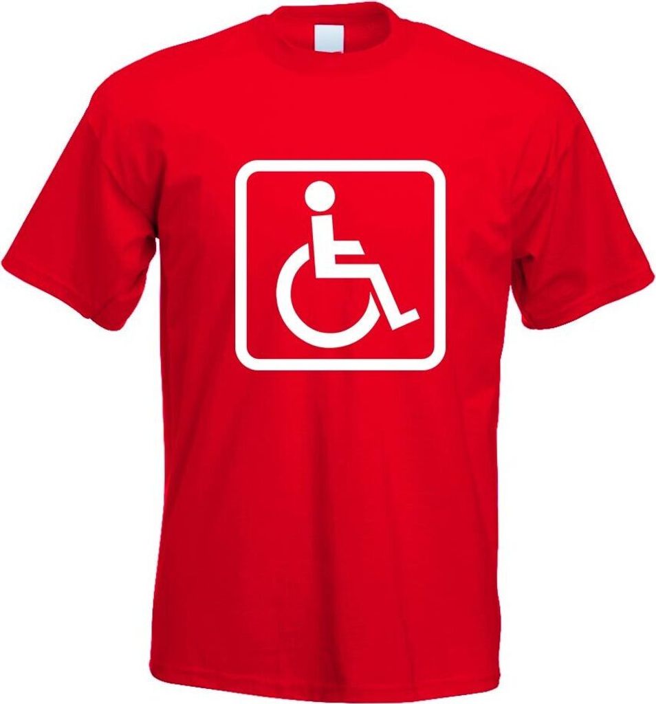 Kiwistar - T-Shirt - rot - Rollstuhlfahrer Design 1 Motiv Bedruckt Funshirt Design Print - mit Motiv Bedruckt - Funshirt Design - Sport - Freizeit ...