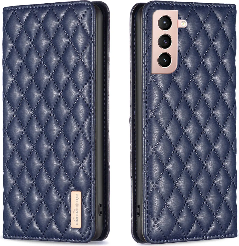 Custodia in Pelle Blu Samsung S21 FE 5G: Eleganza Flip Professionale