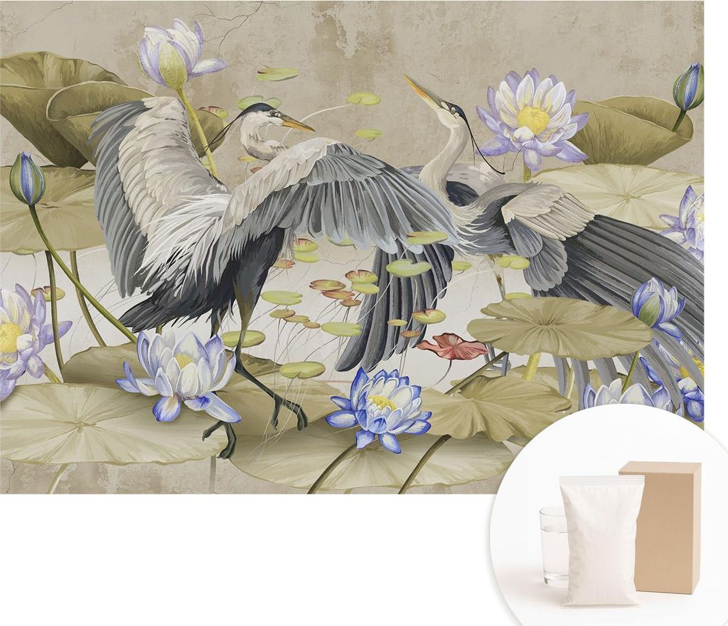 Fototapete - Wandbilder für Wohnzimmer - 312x219 cm - Dekorative Wandfolie - Modernes Design für Wanddekoration - Tapeten für Innenräume - Vög...