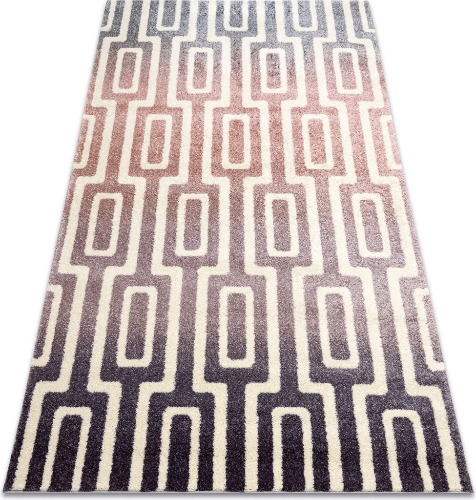 Tapis design coloré violet et rose avec motif labyrinthe 120x170 cm