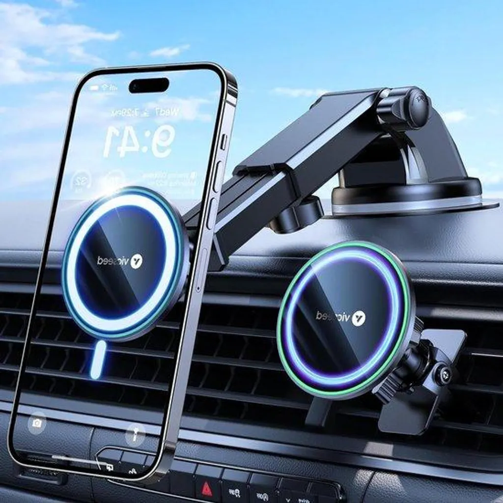 Support Magnétique Voiture Anti-Chute pour iPhone 14/13/12 Force de 20kg