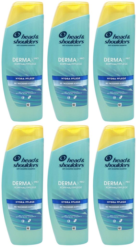 6x head shoulders Anti-Schuppen Shampoo HYDRA PFLEGE 360ml XL für trockene Kopfhaut