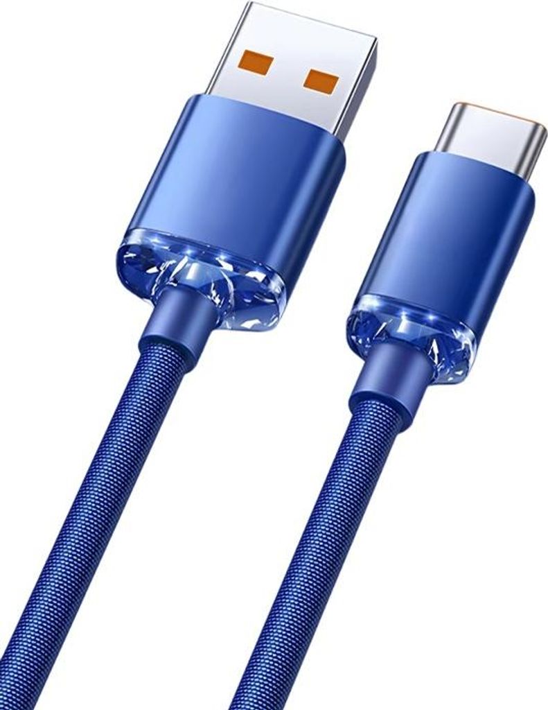 INF Doppelpack 120W USB-C Schnellladekabel mit Auto-Abschaltung, 6A, 480Mbps Blau 1,5 M