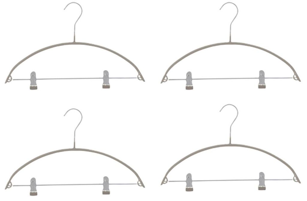4x Metall Kleiderbügelset mit clips Anti Rutsch Kleiderbügel Hemdenbügel