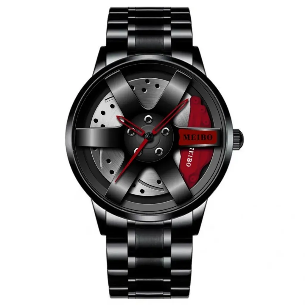 Meibo ST-25991 Orologio Uomo Sportivo Nero e Rosso - Resistente e Preciso