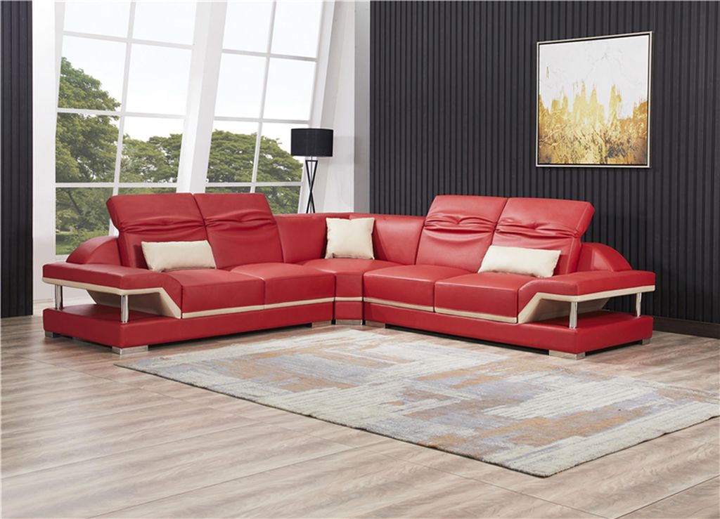 L Form Leder Wohnlandschaft Couch Polster Sitz Ecksofa Sofa Wohnzimmer Sofas Neu