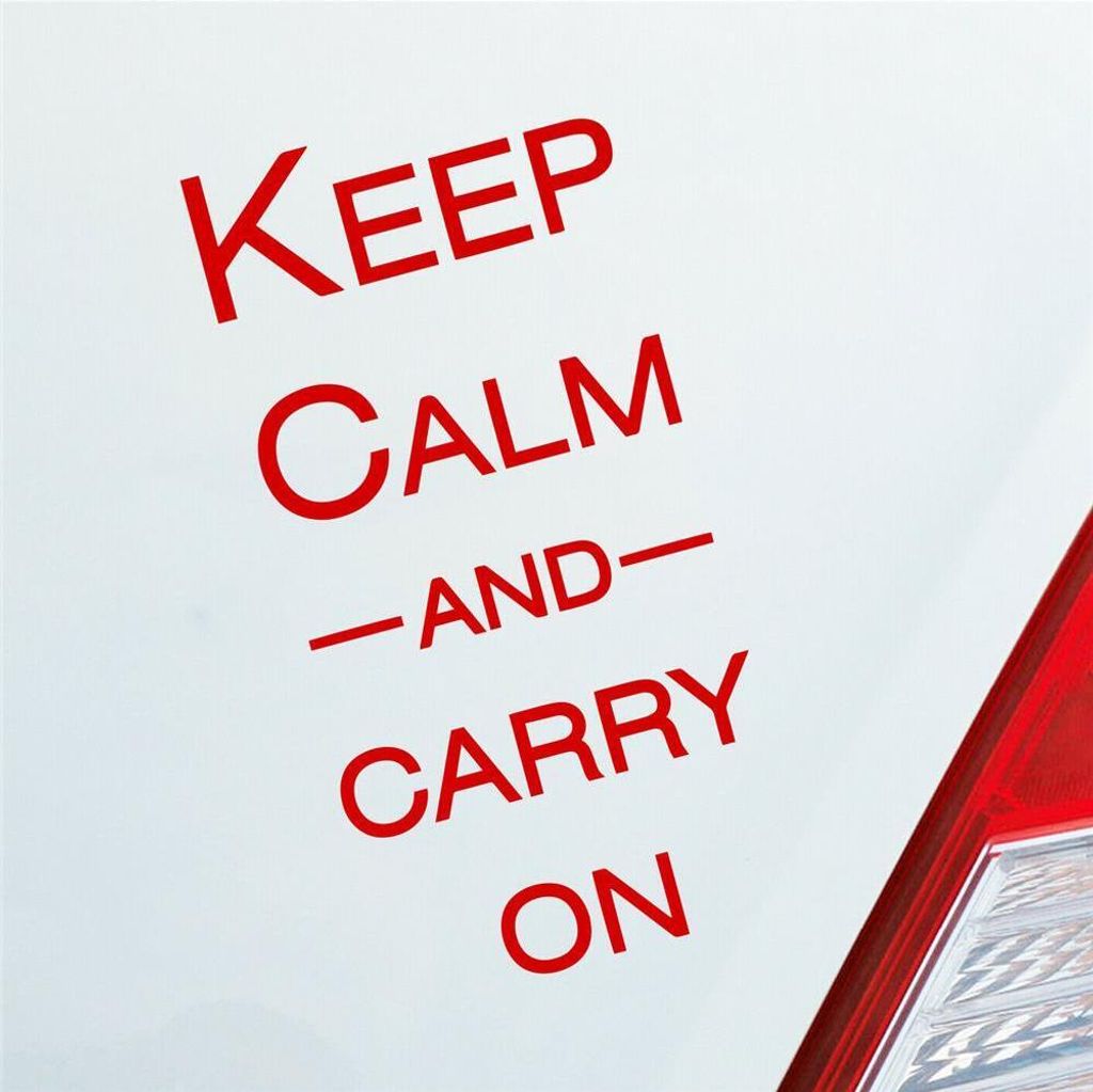 Auto Aufkleber Keep calm and carry on Tuning 15x7,5 cm Rot Sticker Heckscheibenaufkleber